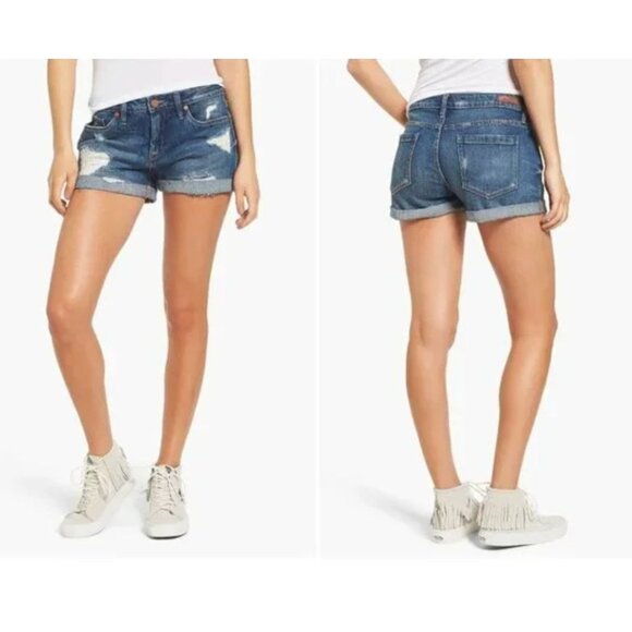 BLANKNYC Fulton RollUp Denim Cuttoff Shorts Distressed Sizes 24 25 27 28 31 Boho - Picture 2 of 14
